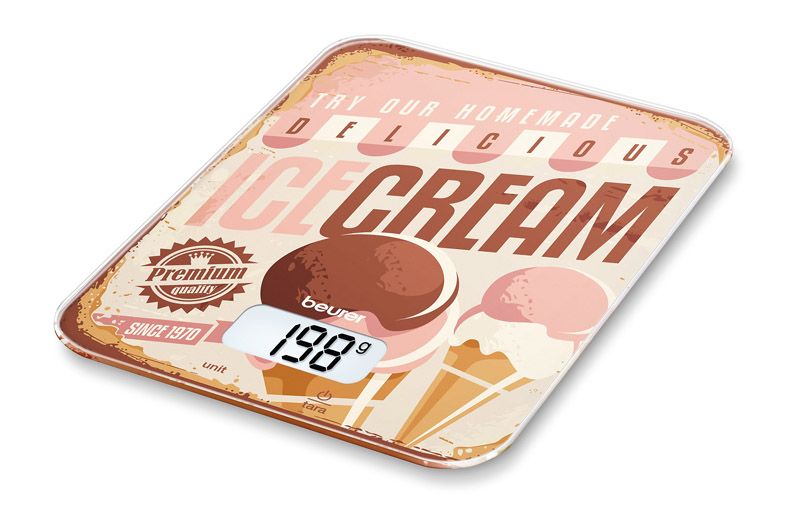 Beurer Design Kitchen Scale KS 19 Ice Cream touch key operation