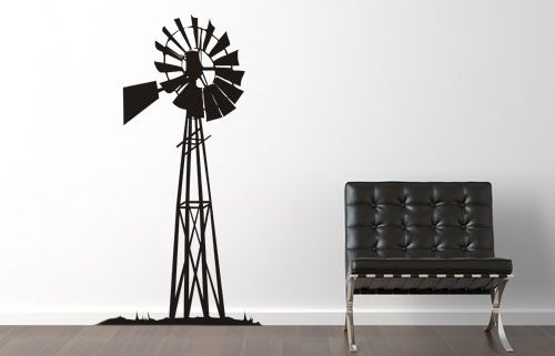 Fantastick - Windpomp Vinyl wall Sticker - Life size - Black