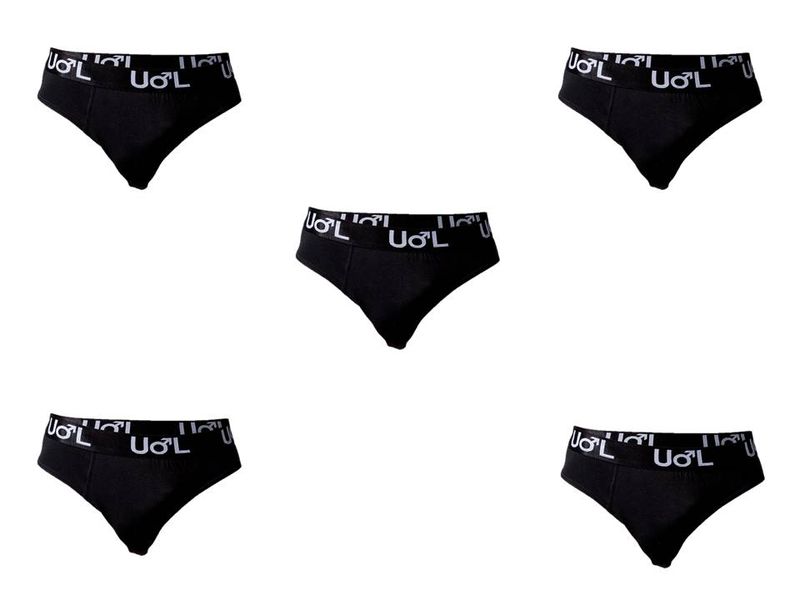 Undeez Online Men's Fashion Brief (5 Pack) - Black