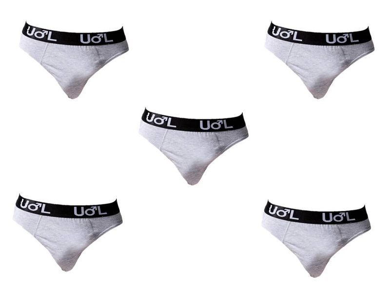 Undeez Men's Fashion Brief (5 Pack) - Grey Melange