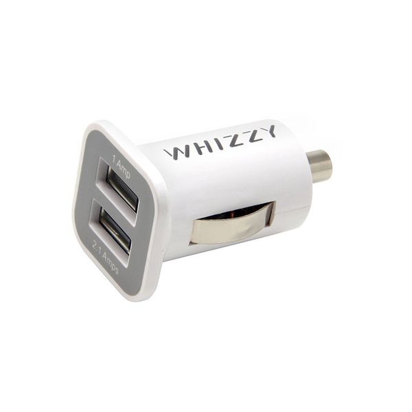 Whizzy Double Usb Port Fast Car Charger 3.1A (White)