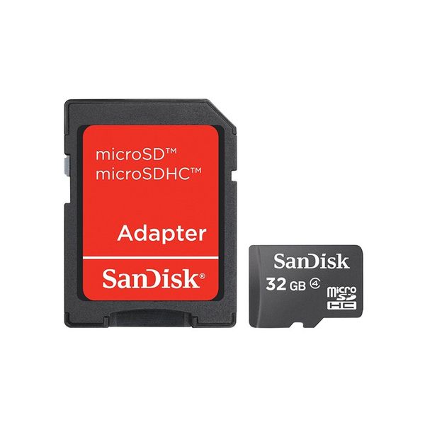 Sandisk 32GB Micro SDHC Memory Card with SD Adapter - Class 4