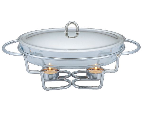 Berlinger Haus 3L Tempered Glass Oval Food Warmer Buffet Server with Dual Burner