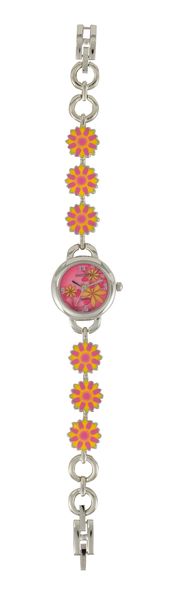 DigiKids Teen Daisy Analogue Watch - Silver/Pink
