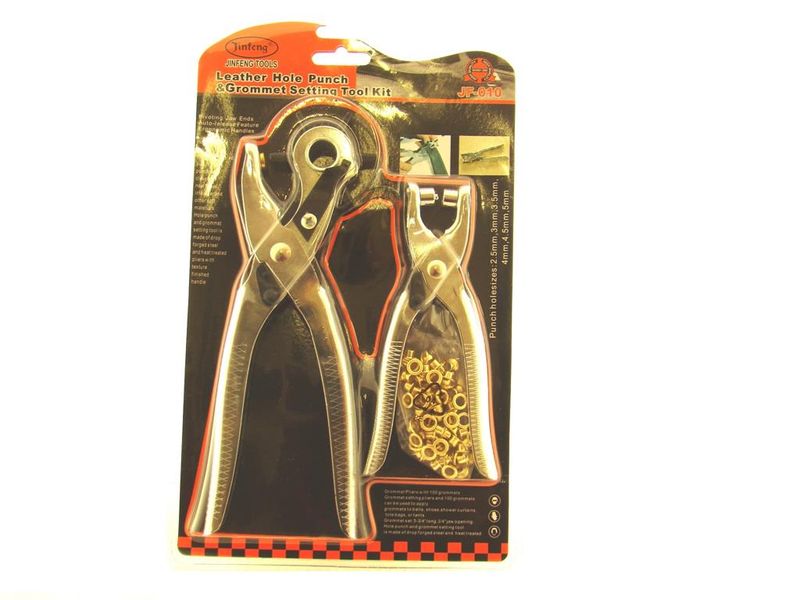 Jinfeng Leather Hole Punch &amp; Grommet Setting Tool Kit - 3 Piece