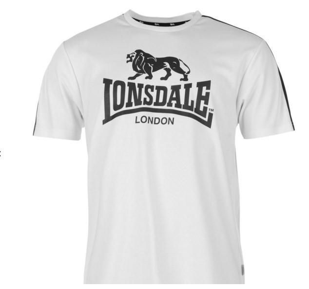 Lonsdale Two Stripe Logo Mens T-Shirt - White