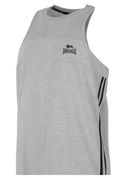 Lonsdale Two Stripe Mens Muscle Vest - Grey