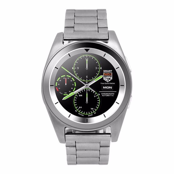 NO.1 G6 Bluetooth 4.0 Heart Rate Monitor Smart Watch - Silver Face, Steel Strap Smartwatch