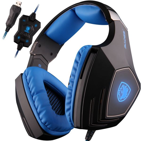 SADES A60 Gaming Headphones with Microphone for PC &amp; MAC - Blue