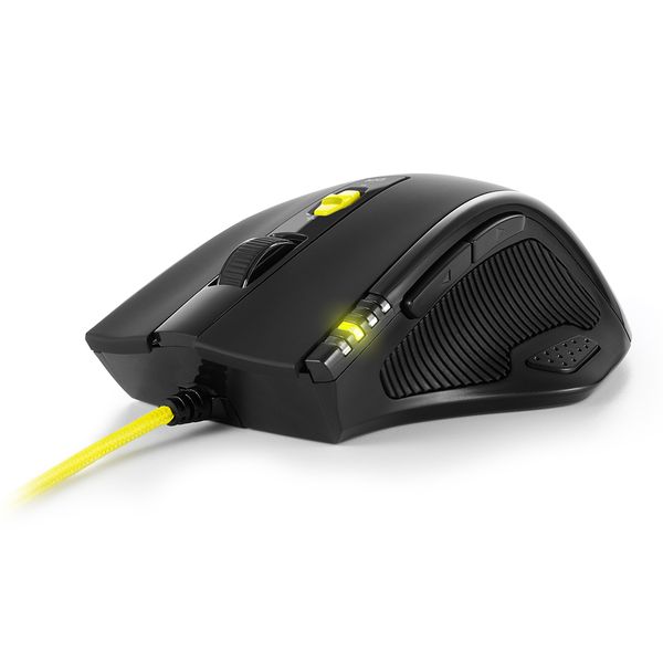 Sharkoon SHARK ZONE M51+ USB Laser 8200DPI Right-Hand Mouse - Black,Yellow