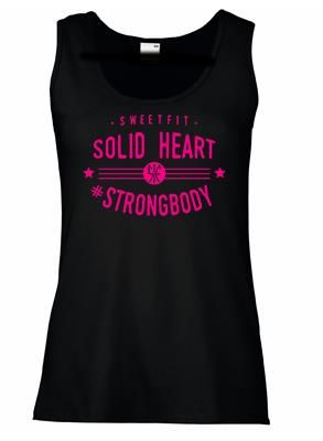 SweetFit- Solid Heart Ladies Black Vest