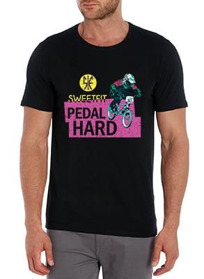 SweetFit- Pedal Hard Men's Black Tee