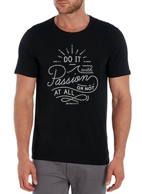SweetFit- Do it with Passion Men's Black Tee