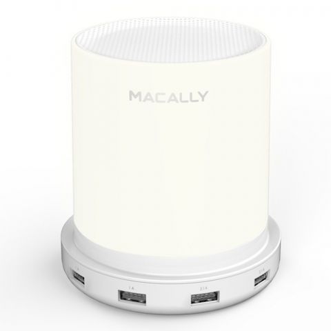 MACALLY Table Lamp with 4 USB Port Built In Charger