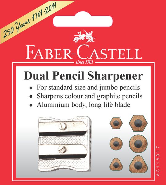 Faber-Castell Metal 2 Hole Sharpener Blistercard Pack