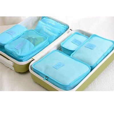 Six-Piece Travel Luggage Organiser Set - Blue