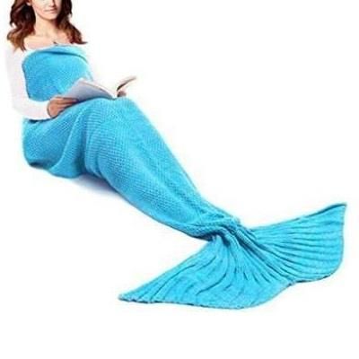 Mermaid Tail Blanket For Kids #708 - Blue