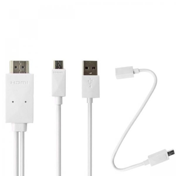 Raz Tech MHL Kit Micro USB to HDMI Adaptor with 5-Pin &amp; 11-Pin MicroUSB Connector - White