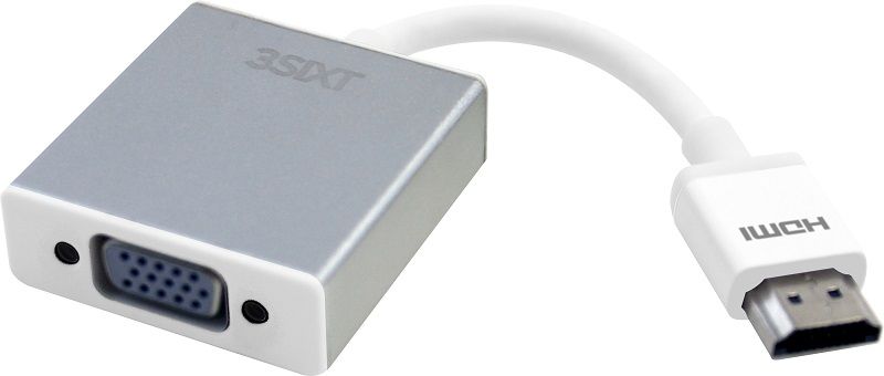 3SIXT Digital AV HDMI to VGA Cable - White