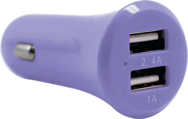 3SIXT 3.4A Dual USB Car Charger - Purple