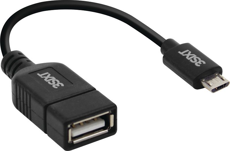 3SIXT Micro USB On-The-Go Adapter - Black