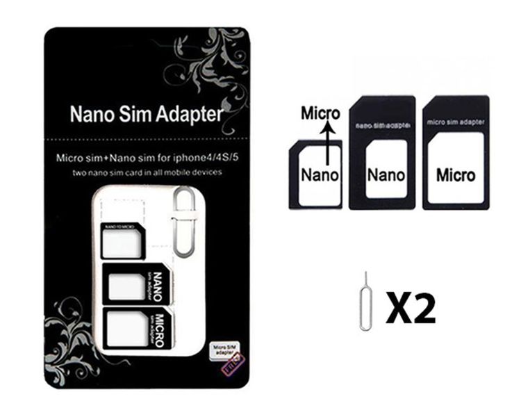 Micro / Nano Sim Adapter for all Devices - Black