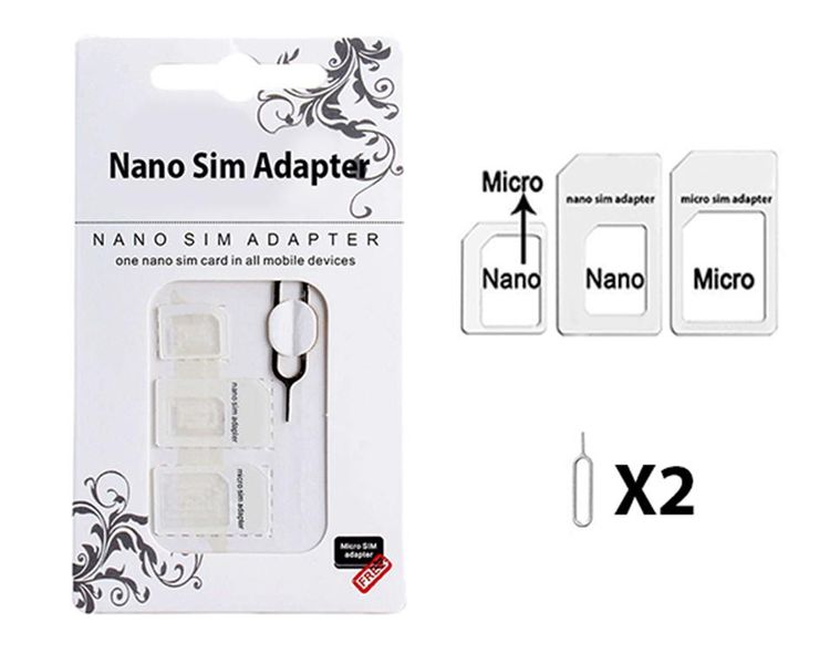 Micro / Nano Sim Adapter for all Devices - White