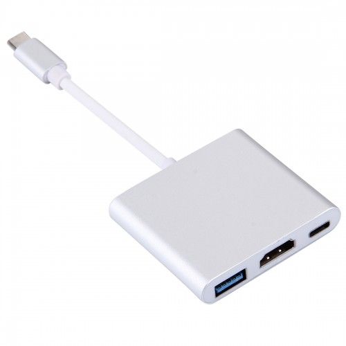 Tuff-Luv 3-in-1 USB 3.1 Type C and HDMI Adapter - Silver