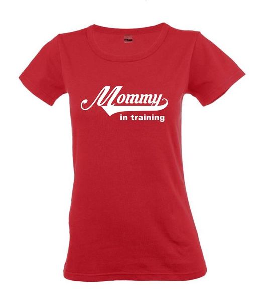 Mommy In Training Ladies Round Neck T-Shirt - Red