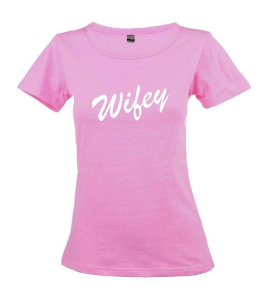 Wifey Ladies Round Neck T-Shirt - Pink