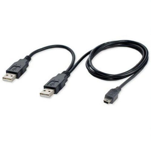 Usb Cable Dual Power 2 X Type A To Mini B Usb - Portable Hard Drive Cable -