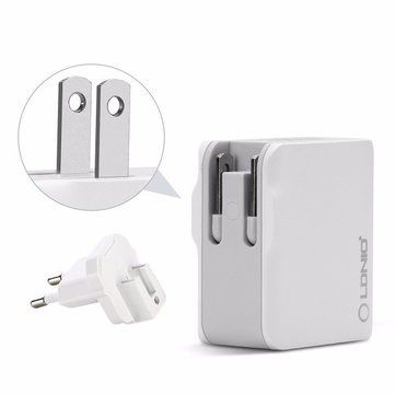Ldnio 2.4A Auto Id 2 Port Fast Travel Charger - White