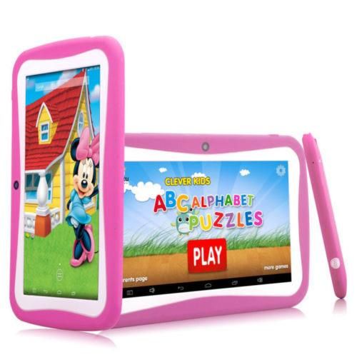 Nevenoe 7 Inch Kids Android Tablet w/ WiFi, Camera, Games - Pink
