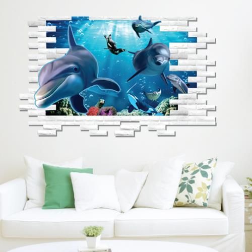 3D Wall Sticker Room Decoration - Dolphin