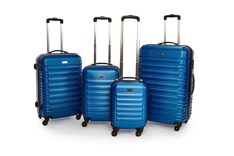 Hazlo 4 Piece ABS Trolley Luggage Bag Set - Black