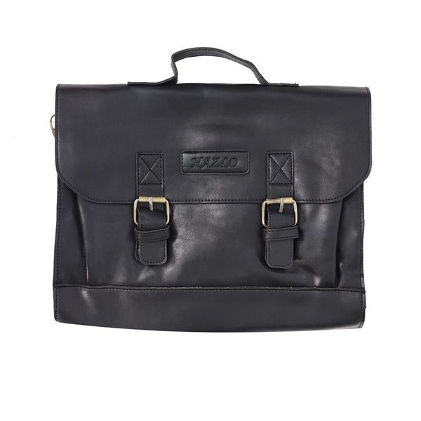 Hazlo PU Leather Laptop Briefcase Carry Bag - Black