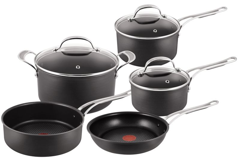 Jamie Oliver By Tefal - 8 Piece Hard Anodised Cookware Set