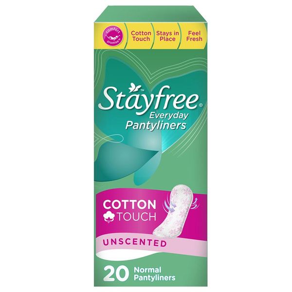 Stayfree®, Everyday Panty Liners, Normal, Cotton Touch, Unscented, Pack of 20