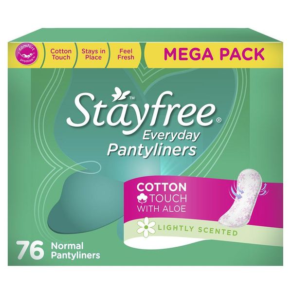 Stayfree®, Everyday Panty Liners, Normal, Cotton Touch, Aloe Vera, Lightly Scented, Pack of 76