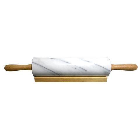 Marble Rolling Pin with Wooden Handles