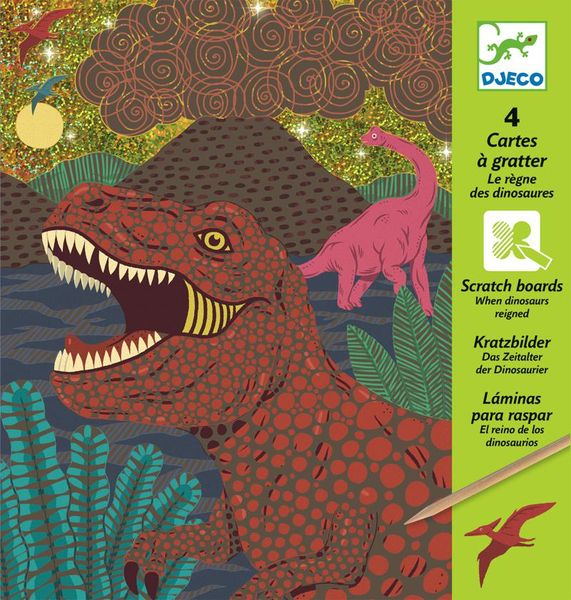 Djeco Scratching cards - When dinosaurs reigned