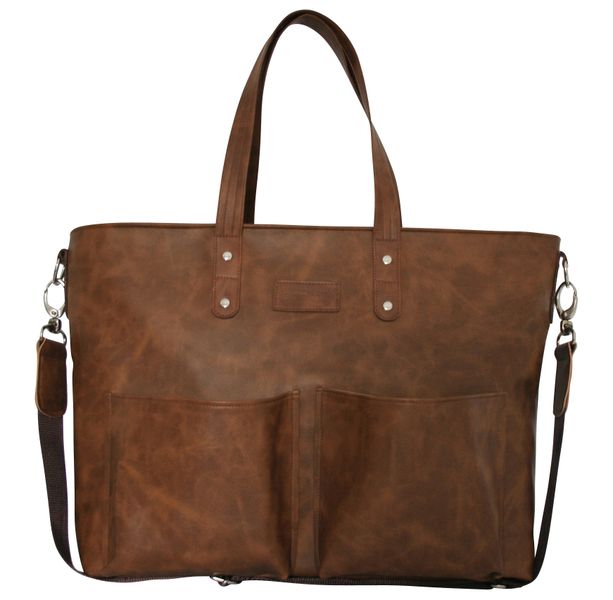 Jeankelly 2 Pocket Tan Laminated Baby Bag - Tan