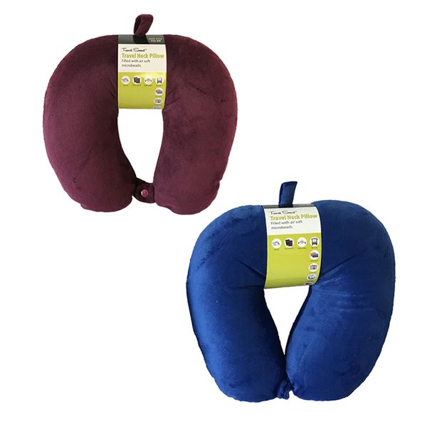 Travel Smart Neck Pillow - Blue &amp; Maroon (Pack of 2)