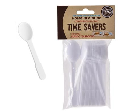 Bulk Pack 20 X Cutlery Plastic Teaspoons 24 Piece Pack H&amp;L
