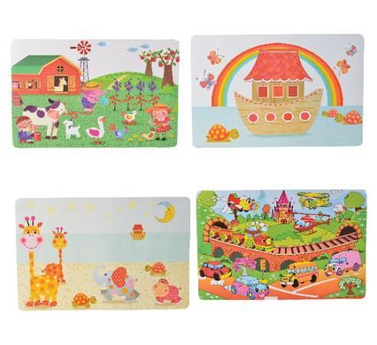 Bulk Pack 20 X Placemat Plastic Kids Assorted 44cm x 28cm