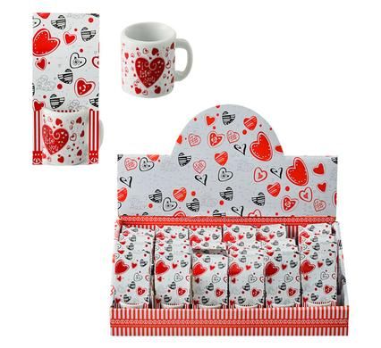 Bulk Pack 20 X Mini Porcelain Mug &amp; Greetings Card Assorted Designs