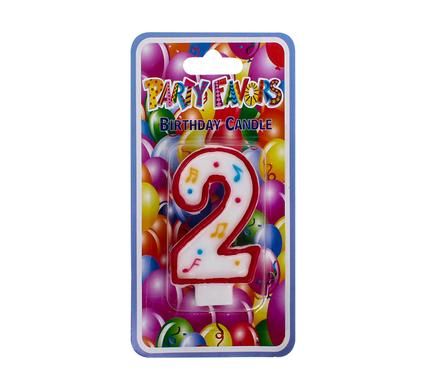 Bulk Pack 15 X Large Birthday Candle Number 2
