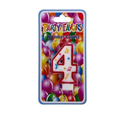 Bulk Pack 15 X Large Birthday Candle Number 4
