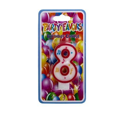 Bulk Pack 15 X Large Birthday Candle Number 8