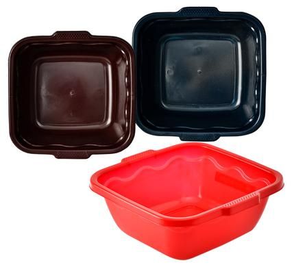 Bulk Pack 15 X Square Plastic Basin 30cm - 6 Litre